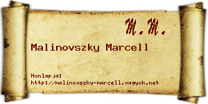 Malinovszky Marcell névjegykártya