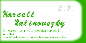 marcell malinovszky business card